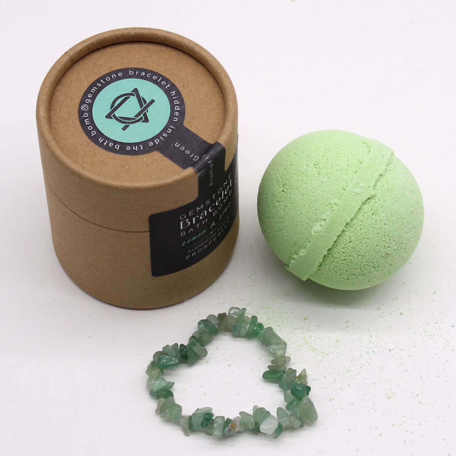 Bomba de baño con pulsera de gemas de aventurina verde - Imagen 5