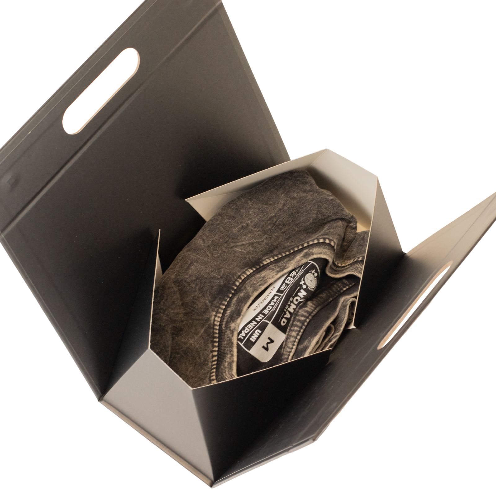 Caja de regalo plegable - Caja manual (20 x 10 x 20 cm) - Negro - Imagen 4