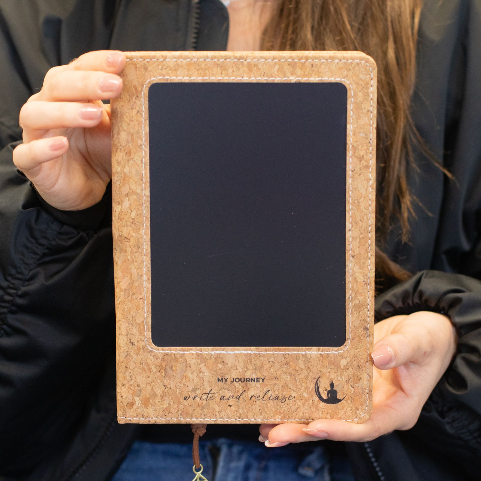 A5 Cuaderno de Intención - Pantalla LCD de limpieza - Efecto cuero marrón - 80 hojas - Imagen 12