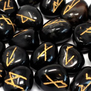 Juego de Runa de la India en bolsas - Ónix negro