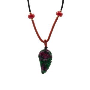 Collar de cuerda colgante de piedra preciosa - Morganita ala de ángel