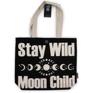 Bolso Básico Icónico - Mantente salvaje, niño con ánimo - Negro natural 10 oz (36 x 43 x 10 cm)