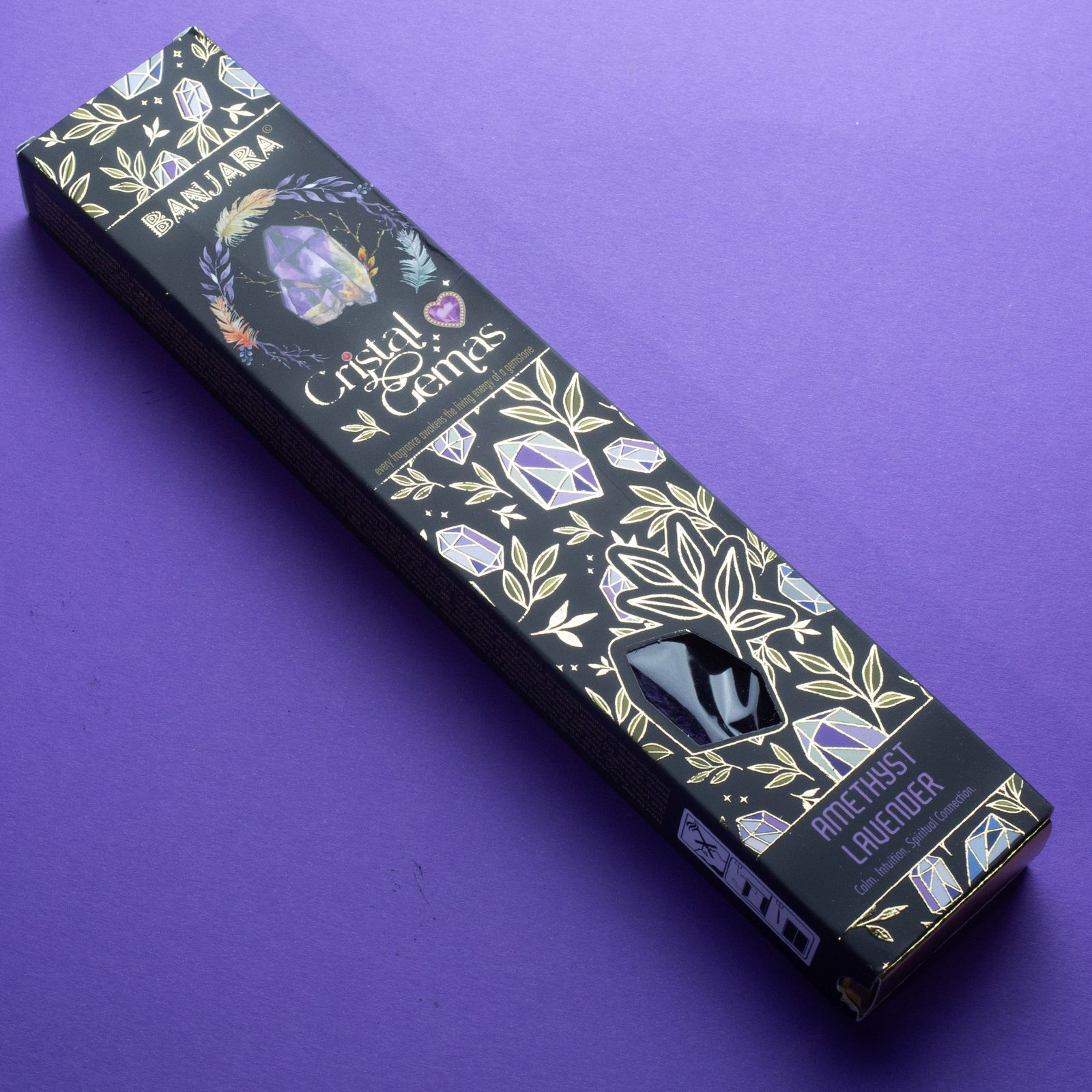Banjara Cristal Gemas palitos de incienso - Amatista Lavanda - Imagen 2