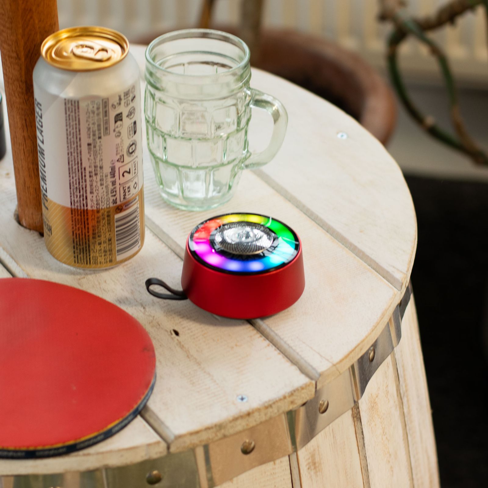 Mini altavoz con efecto de iluminación Mandela rojo - Imagen 4