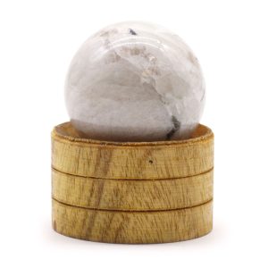 Esfera de cristal de 40 mm - Piedra lunar india con soporte