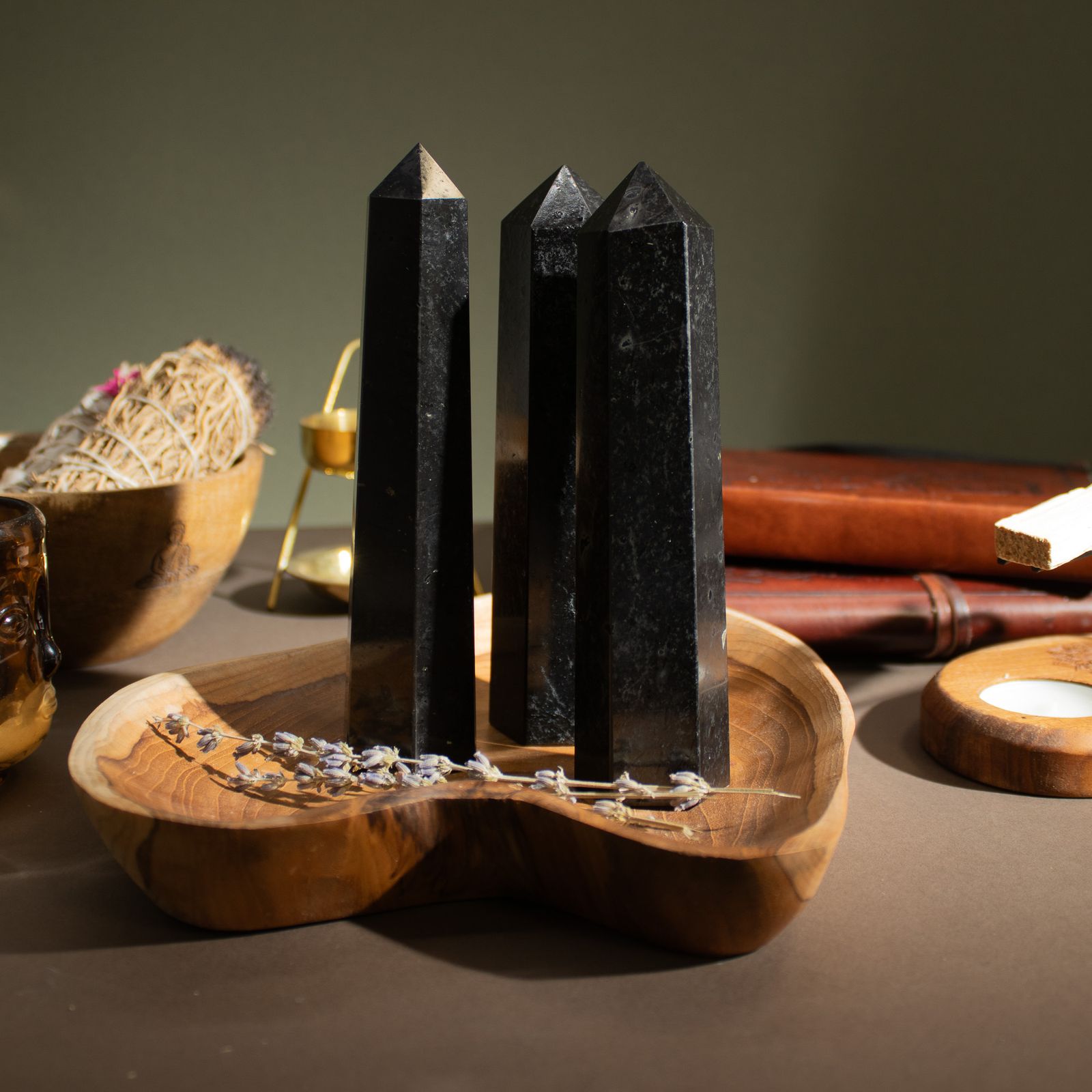Punta obelisco de seis caras de gema aprox. 17 cm - Turmalina negra - Imagen 6