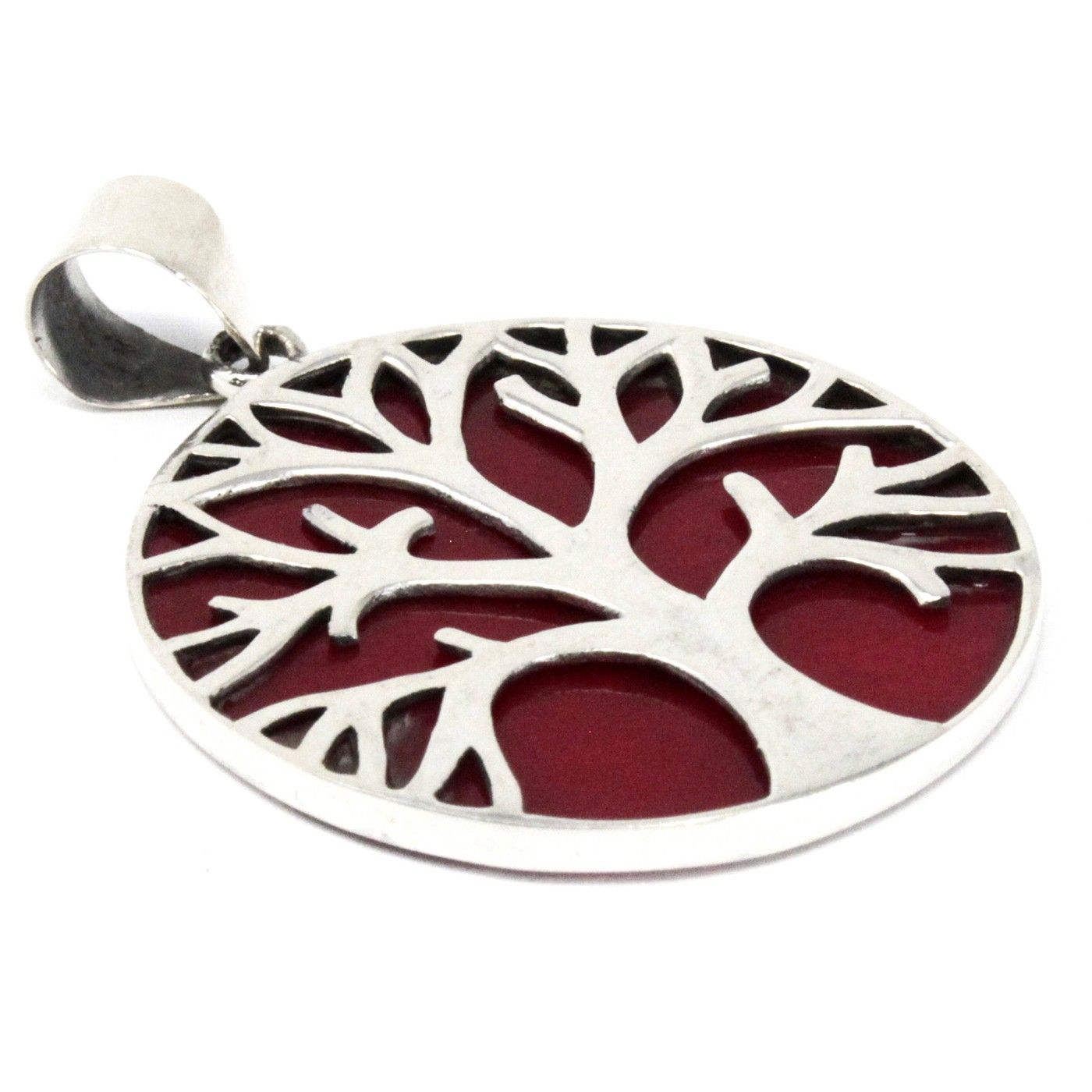 Colgante de Plata Árbol de la Vida 30mm - Efecto Coral - Imagen 4