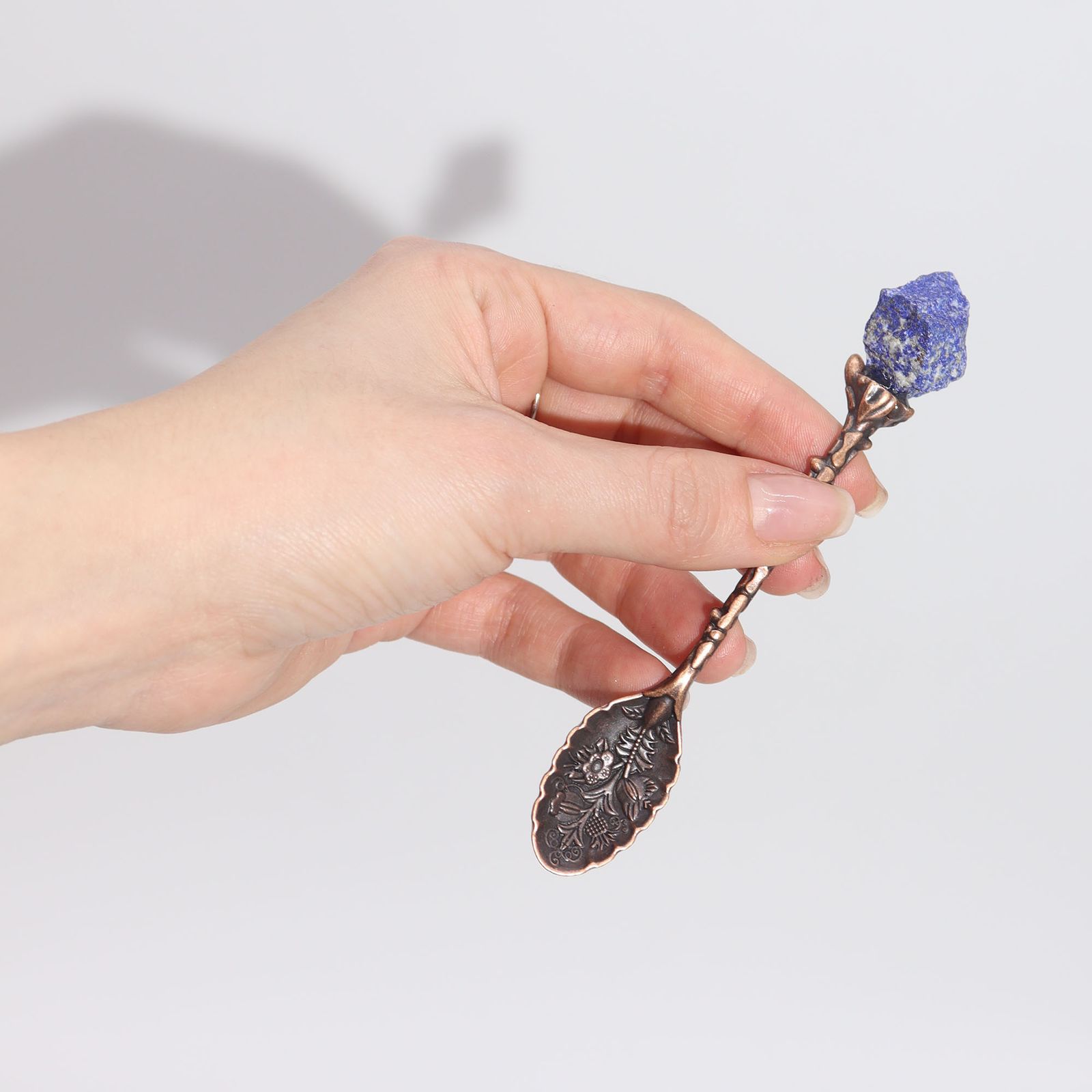 Set de 7 Cucharas de Bruja de Cristal con Piedra Preciosa de Bronce - Imagen 2
