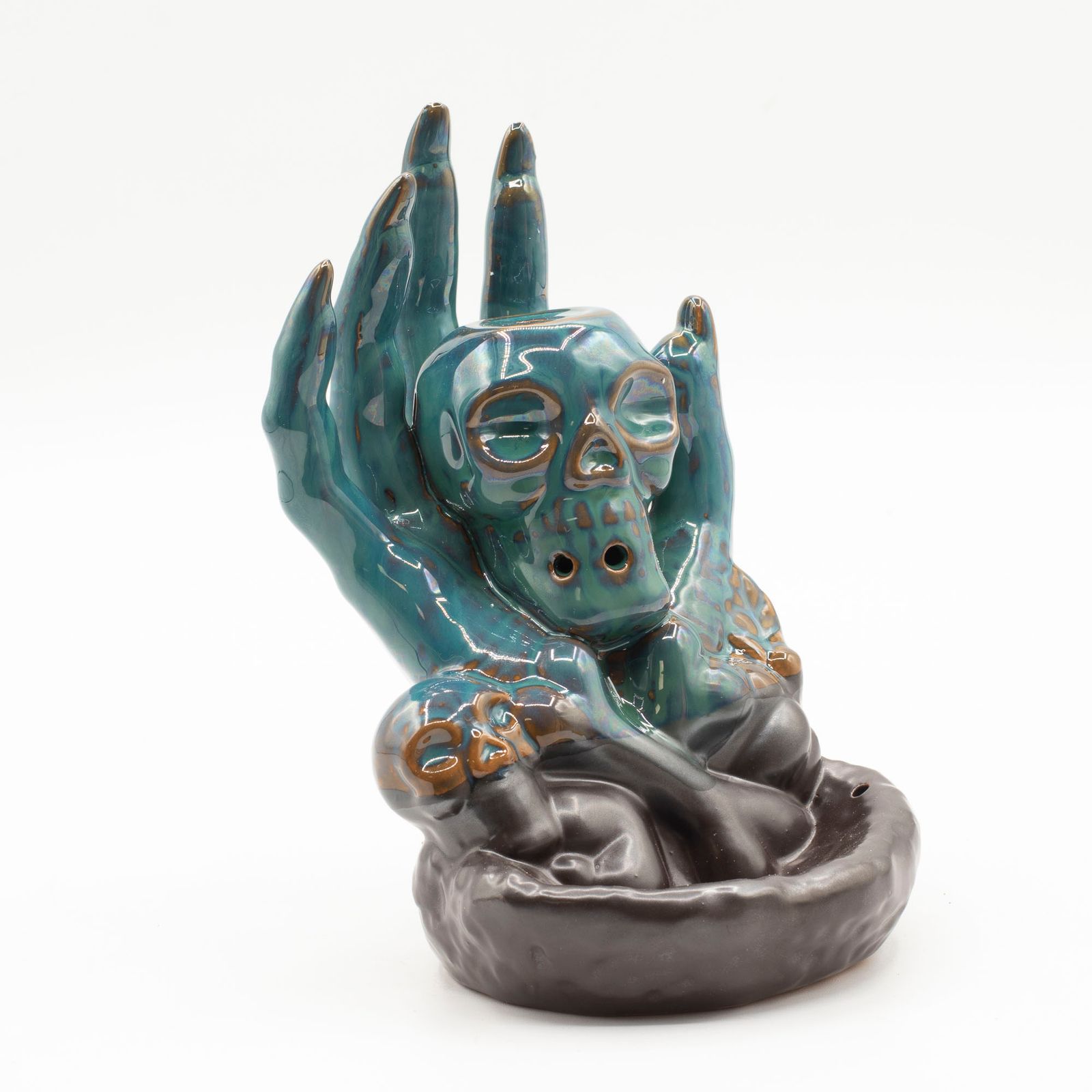 Quemador de incienso de flujo inverso - Calavera en la mano - Imagen 4