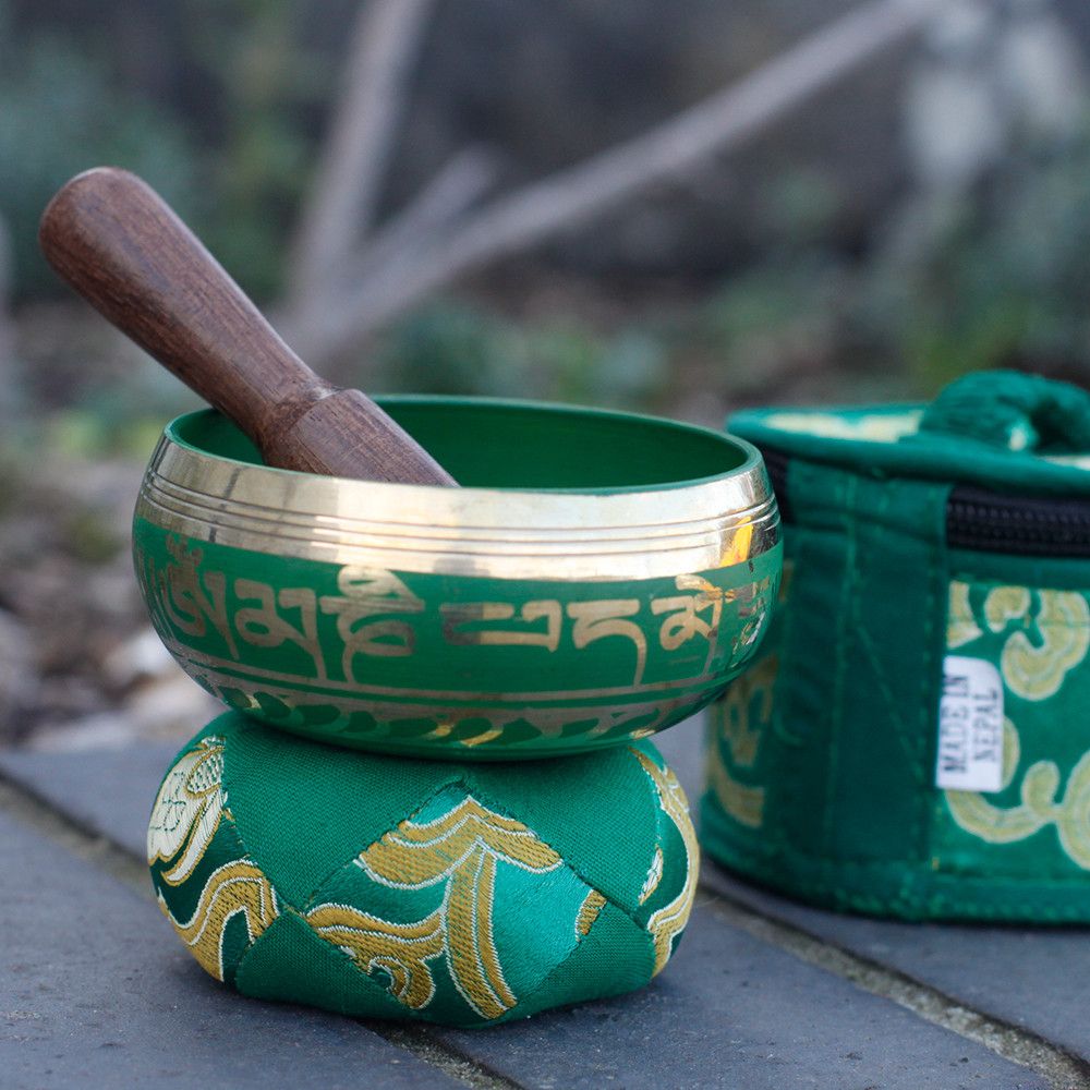 Mini Cuenco tibetano Set de Regalo - Verde - Imagen 2