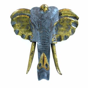 Cabeza Grande de Elefante - Oro y Gris
