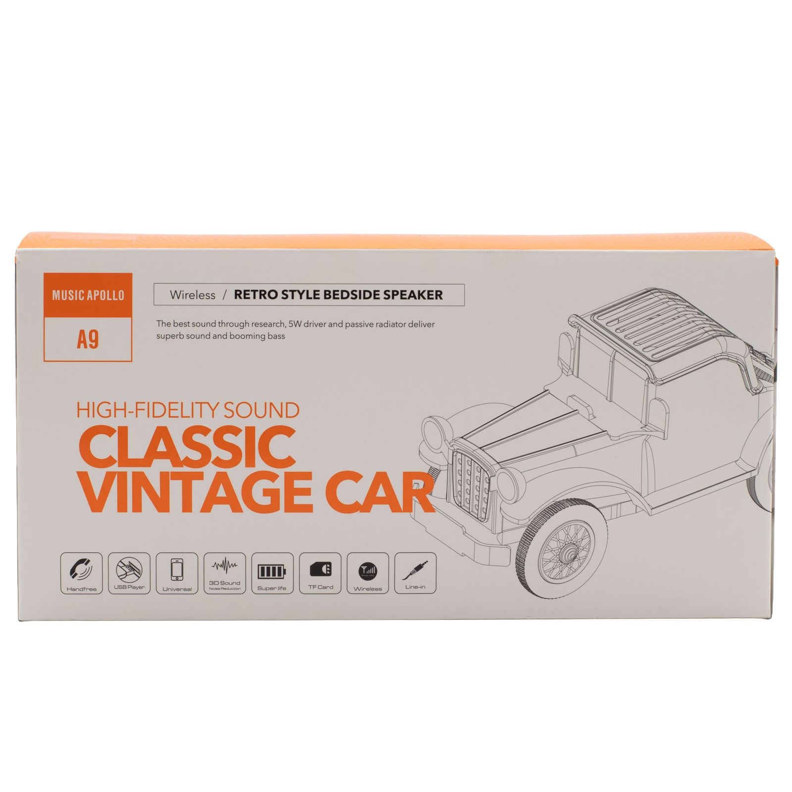 Altavoz clásico para coche vintage y soporte para teléfono - Bluetooth - 5 vatios - Imagen 8