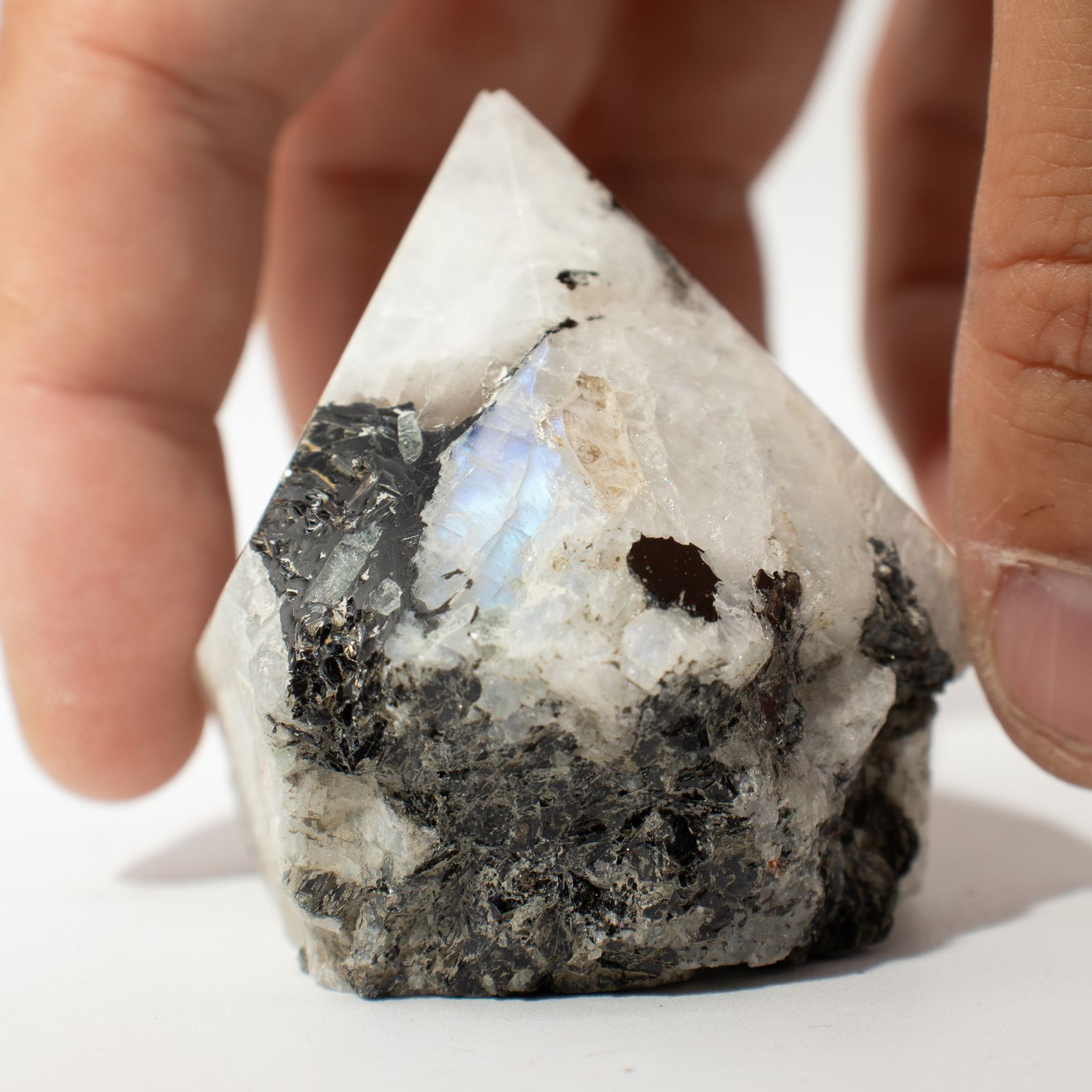 Puntas pulidas de piedra preciosa - Moonstone arcoíris (aproximadamente 5-6 piezas) - Imagen 3
