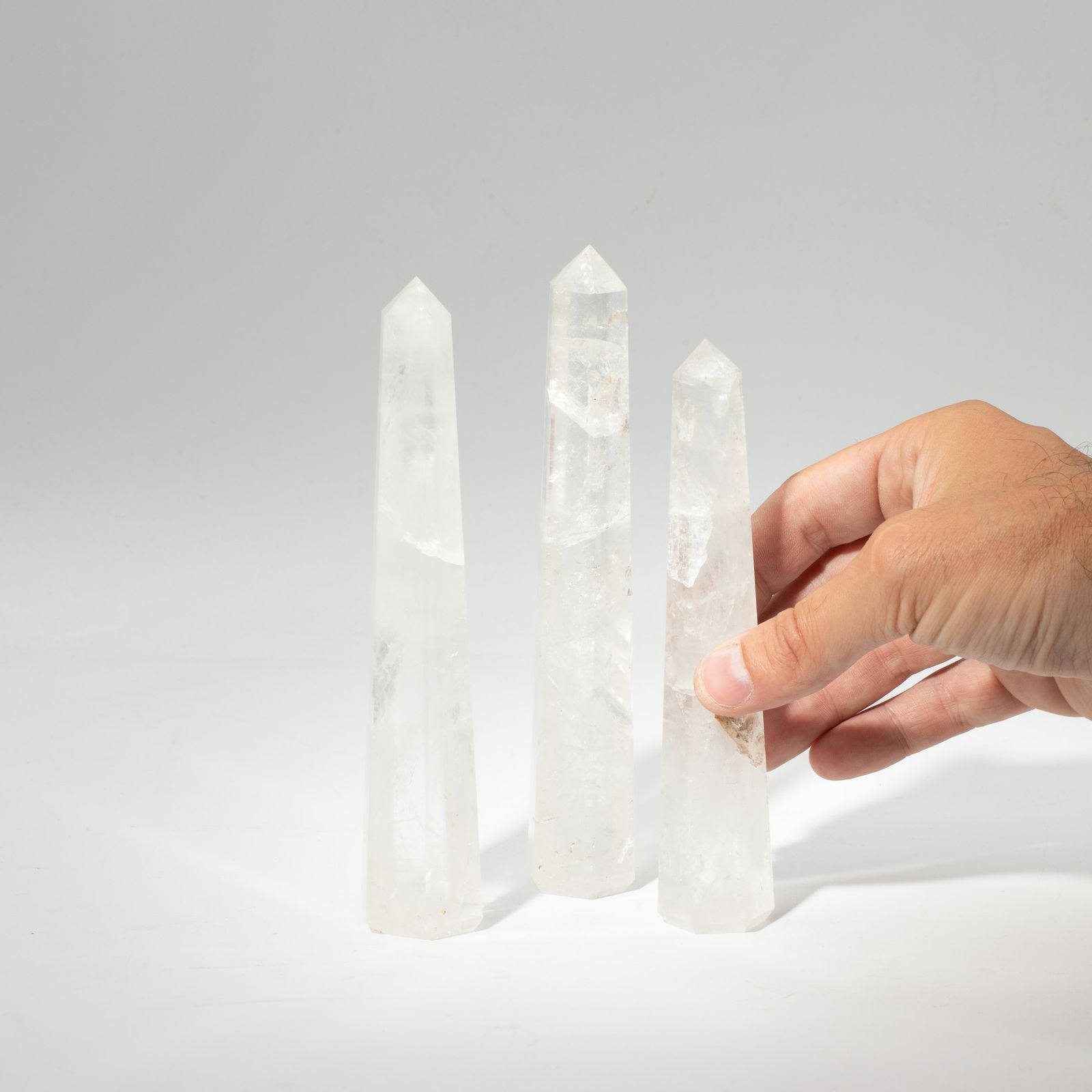 puntas de obelisco de seis caras de piedra preciosa, aprox. 17 cm - cristal de roca - Imagen 4