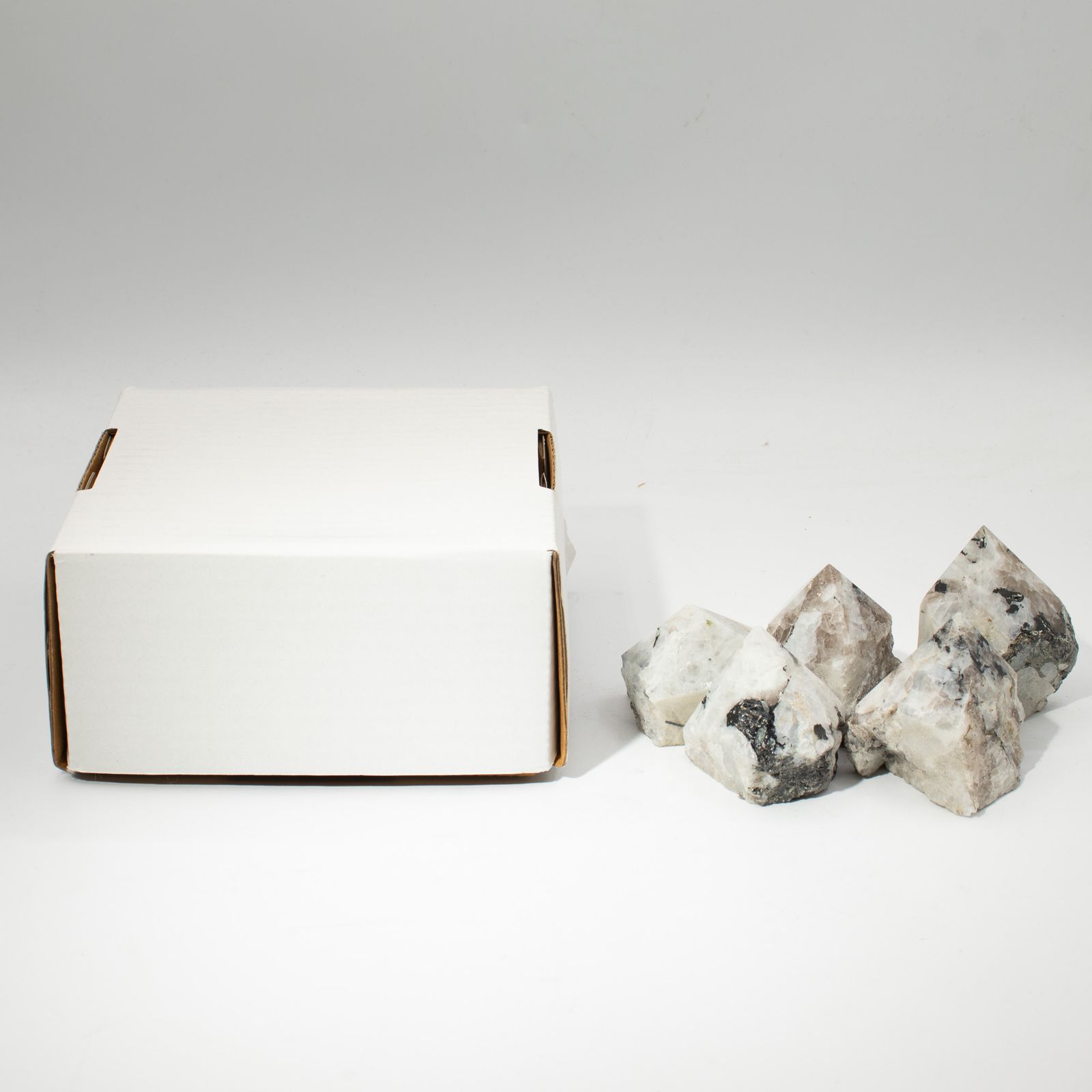 Puntas pulidas de piedra preciosa - Moonstone arcoíris (aproximadamente 5-6 piezas) - Imagen 5