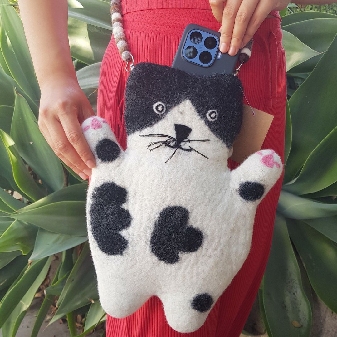 Stacy el bolso de fieltro Flat Cat - Imagen 2