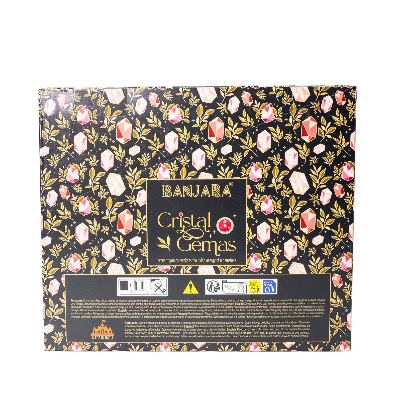 Banjara Cristal Gemas Varitas de Incienso - Turquesa Blanco Salvia - Imagen 6
