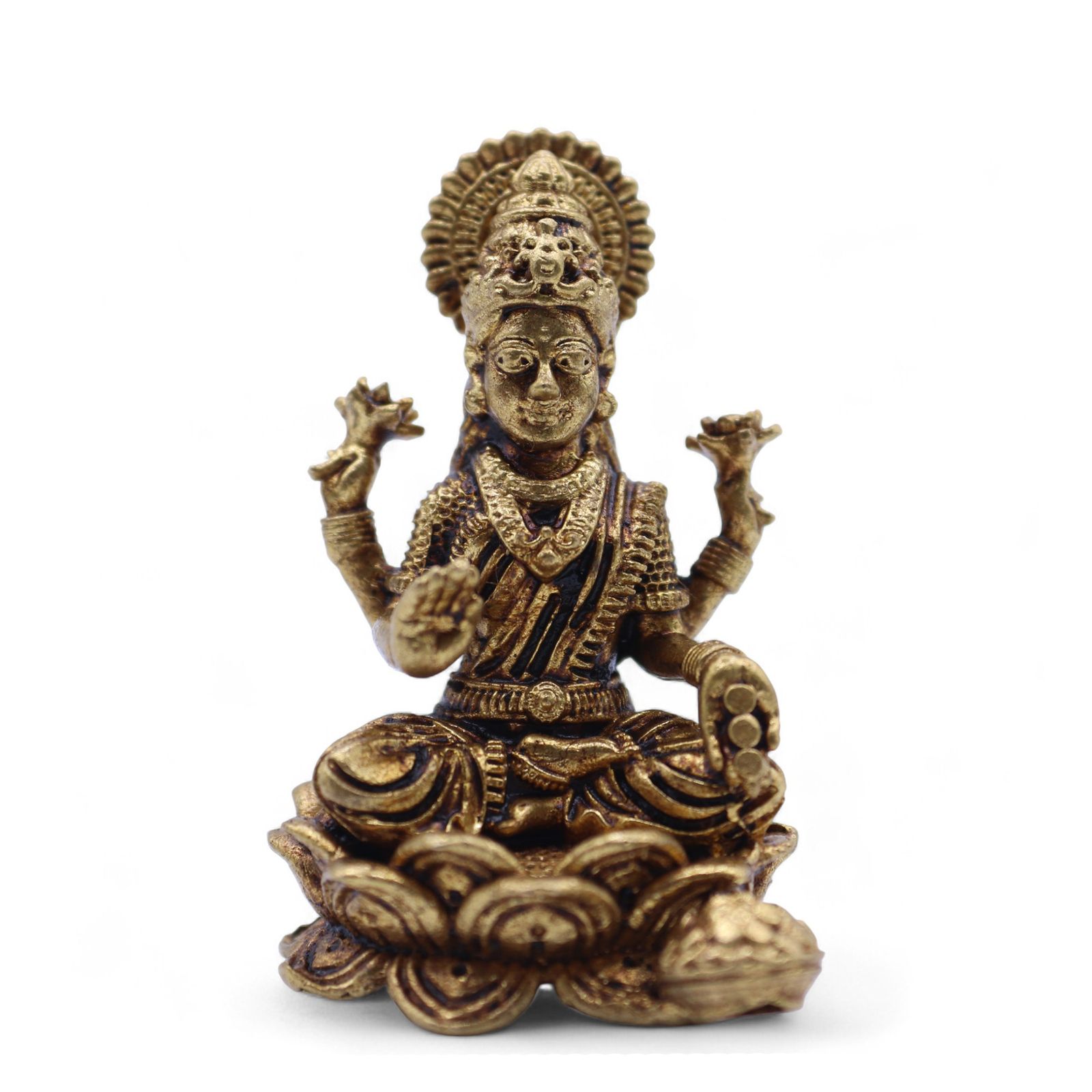 Dioses en miniatura de latón - Laxmi (22 g) - 37 mm