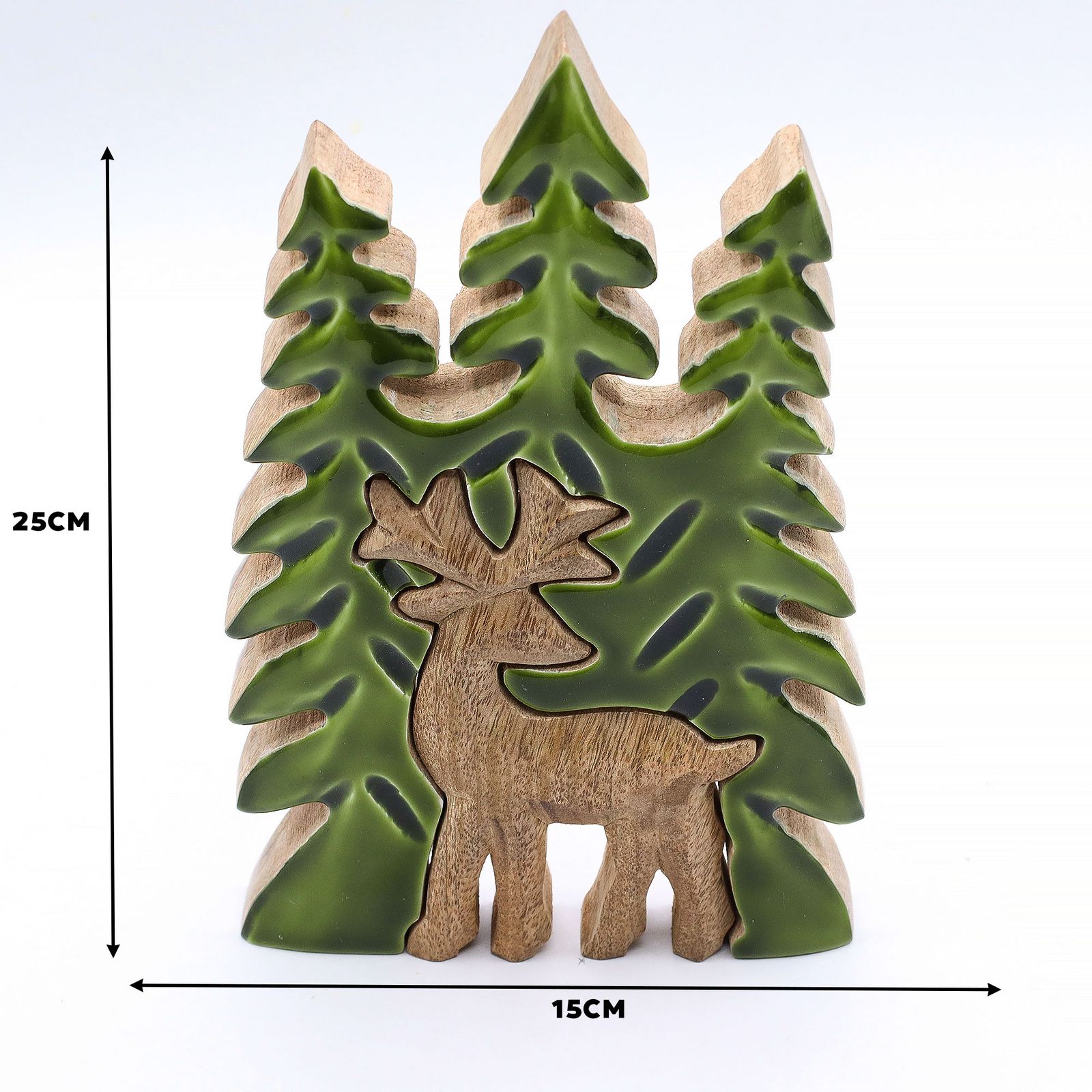 Perdido en el bosque - Ciervo en el bosque 3D Decoración de madera - 25x15cm - Imagen 7