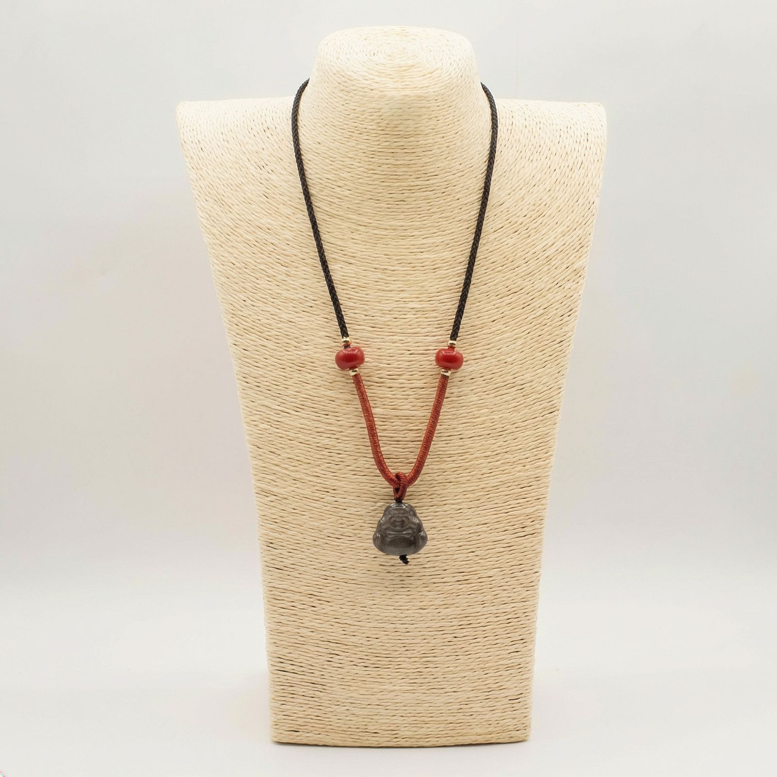 Colgantes geniales de piedras preciosas - Buda de obsidiana Sliver - Imagen 3