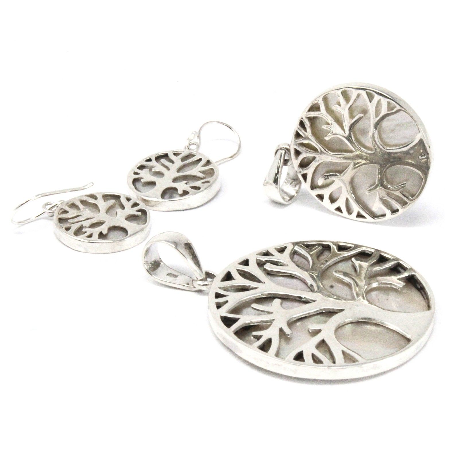 Colgante de Plata Árbol de la Vida 30mm - Madre Perla - Imagen 2