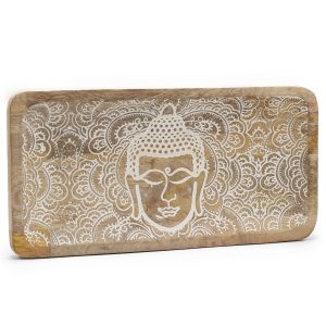 Bandeja Larga 30x15x2,5cm - Cara de Buda Blanco