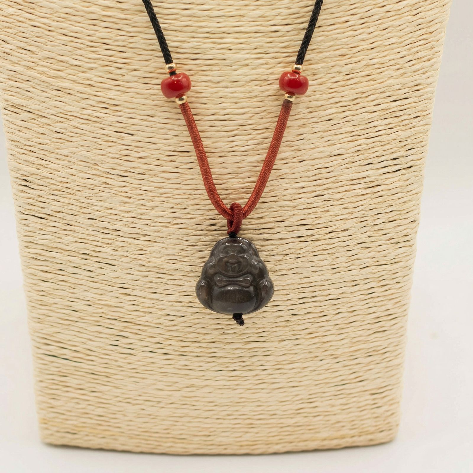 Colgantes geniales de piedras preciosas - Buda de obsidiana Sliver - Imagen 4