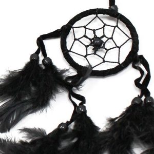 Atrapasueños Bali aro peq - Negro/Blanco/Rojo