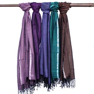 Bufandas bohemias indias grandes - 75x180cm - Colores aleatorios con hilo dorado