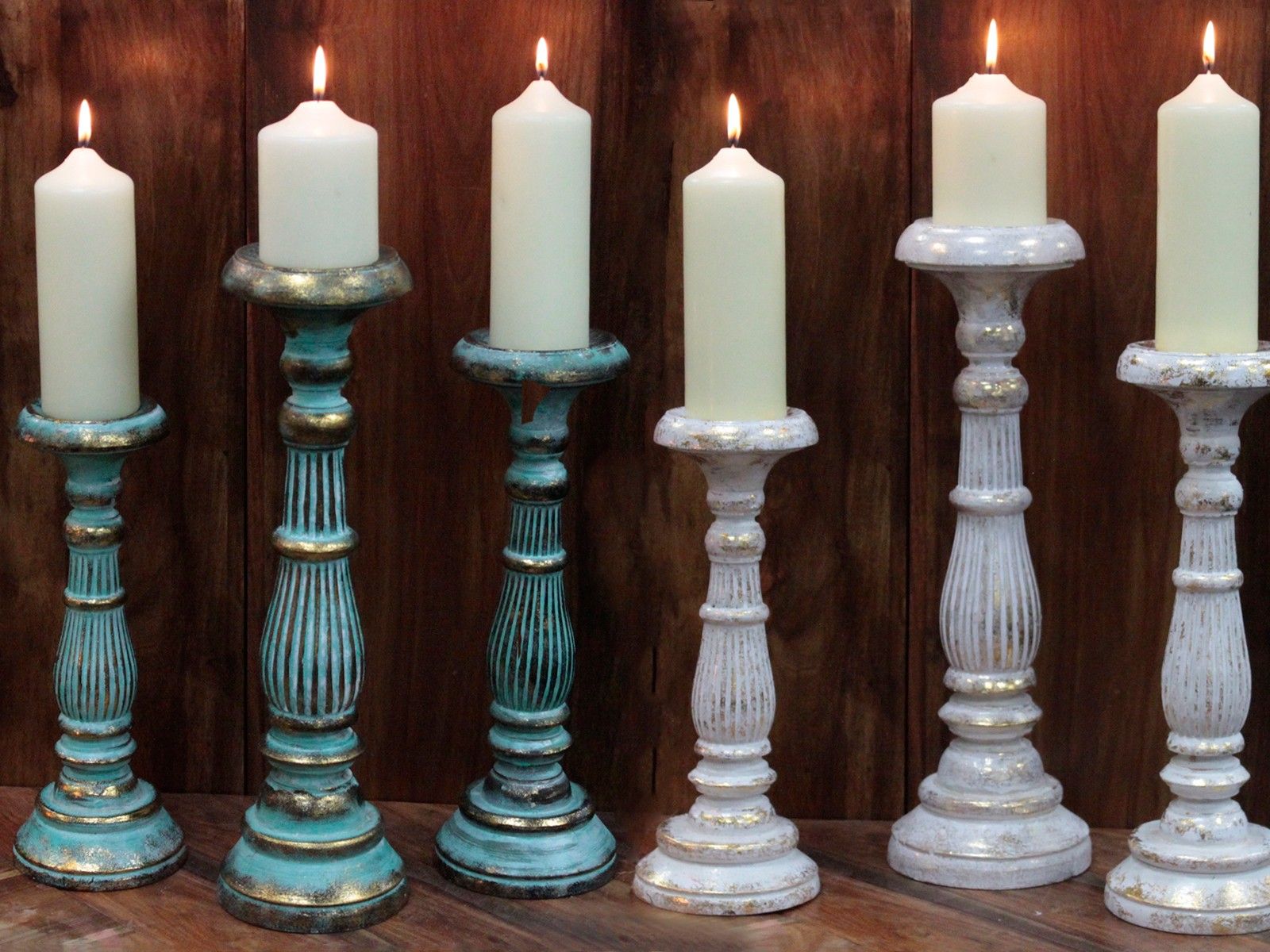 Soporte de vela mediano - oro blanco - Imagen 3