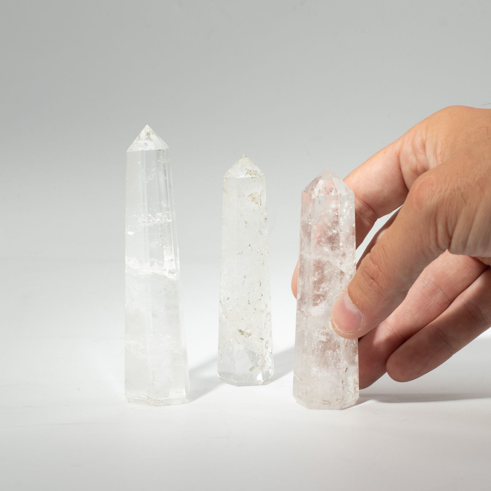 Punta de obelisco de seis caras de piedra preciosa aprox. 11 cm - Cuarzo claro - Imagen 5