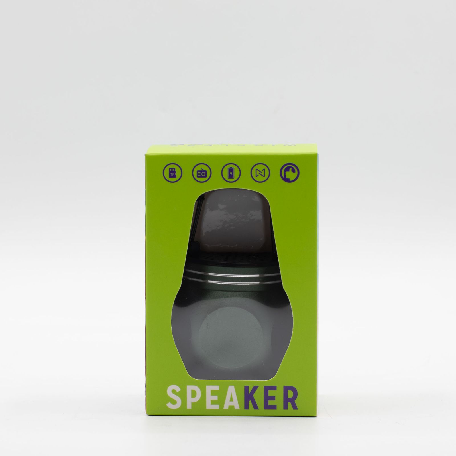 Altavoz mini verde con gancho para acampar - Imagen 5